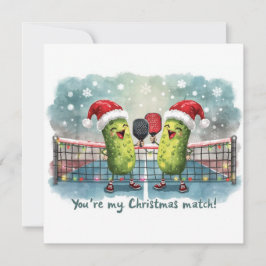 Cartão De Festividades Pickleball de Natal apresenta Papai Noel em uma pa