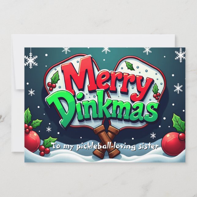 Cartão De Festividades Pickleball Dink If You Love Christmas (Frente)