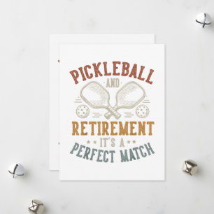 Cartão De Festividades Pickleball e Aposentadoria É Uma Combinação Perfei