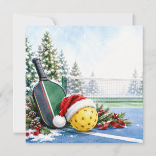 Cartão De Festividades Pickleball Natal temático