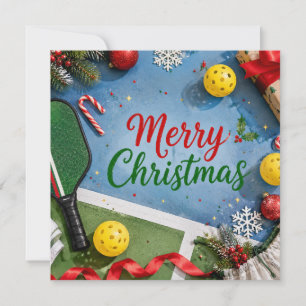 Cartão De Festividades Pickleball Natal temático