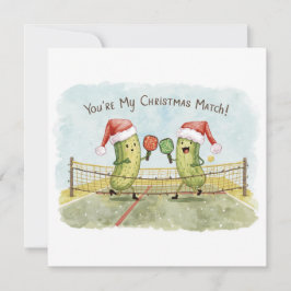 Cartão De Festividades Pickleball Natal usa Papai Noel na Partida