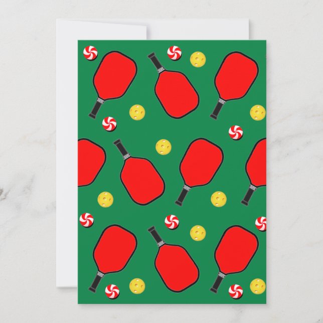 Cartão De Festividades Pickleball no Natal (Frente)