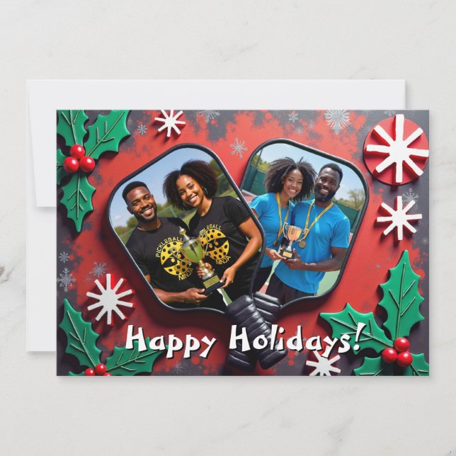 Cartão De Festividades Pickleball🎅Merry Match Point! (Frente)