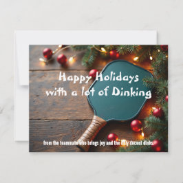 Cartão De Festividades Pickleball🎅Paddle & Pine Brilho de Natal