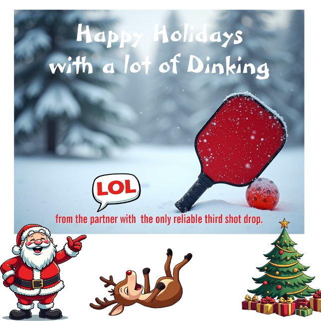 Cartão De Festividades Pickleball🎅Third Shot Drop & Holiday Pop (Pickleball🎅Third Shot Drop & Holiday Pop)
