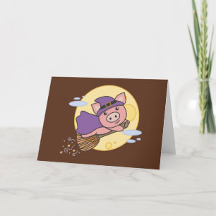 Cartão De Festividades Pig Halloween Bruxas Crianças Bruxas Figuram