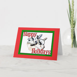 Cartão De Festividades Pigmy Goat Kids Desenhando Natal