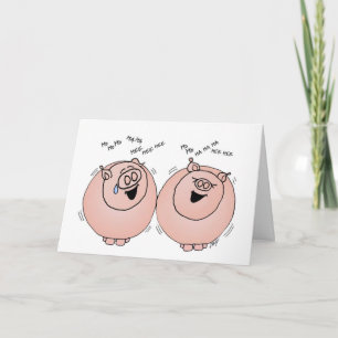 Cartão De Festividades Pigs laughing Thanksgiving