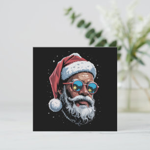 Cartão De Festividades Pijama de Natal Afro-Americano Xmas Papai Noel Afr