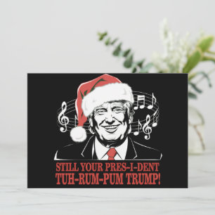 Cartão De Festividades Pijamas engraçados do presidente Trump no Natal Fe