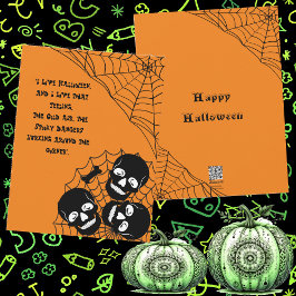 Cartão De Festividades Pilha de Esqueletos à Espera na Noite de Halloween