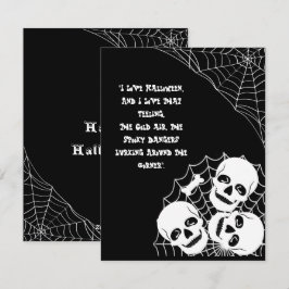 Cartão De Festividades Pilha de Esqueletos à Espera na Noite de Halloween