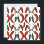 Cartão De Festividades Pimentões Jalapeño Quentes e Apimentados Padrão Ar<br><div class="desc">Confira essa divertida obra de arte com padrão de jalapeño quente e apimentado! Desenhado à mão por mim para você. Adicione seu próprio texto no verso para personalizá-lo. Certifique-se de verificar minha loja para mais coisas apimentadas!</div>