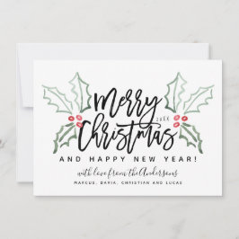 Cartão De Festividades Pincel de Natal com Script