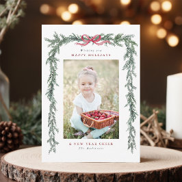 Cartão De Festividades Pine Branch Foto do Natal