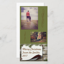 Pine Branch Green Background Christmas