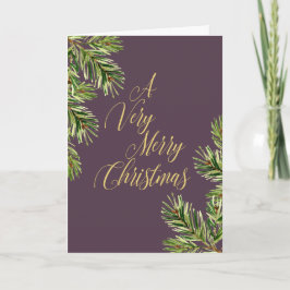 Cartão De Festividades Pine Branches I Calliografia Feliz Natal