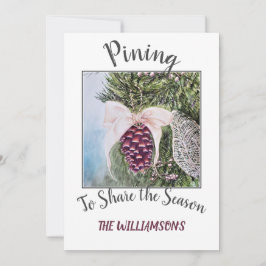 Cartão De Festividades Pine Cone e Fita com foto