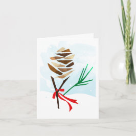 Cartão De Festividades Pine Cone, Natal Ilustrado