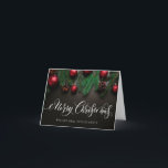 Cartão De Festividades Pine Cones Branch Christmas Corporate Saudação<br><div class="desc">Pine Cones Branch Christmas Corporate Holiday Card.</div>