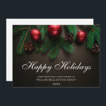 Cartão De Festividades Pine Cones Branch Christmas Corporate Saudação<br><div class="desc">Pine Cones Branch Christmas Corporate Holiday Card.</div>