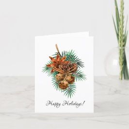Cartão De Festividades Pine de Natal Cone Wreath Watercolor Art
