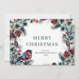 Cartão De Festividades Pine de Natal Cones Wreath Saudação Russa