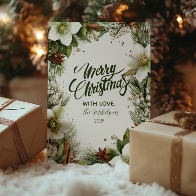 Cartão De Festividades Pine Greenery Elegance (Criador carregado)