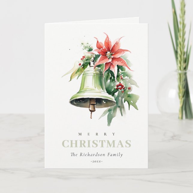 Cartão De Festividades Pine Poinsettia Foliage - Pinho de Natal (Frente)