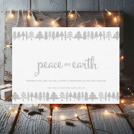 Cartão De Festividades Pine Trees Peace on Earth Corporate Card
