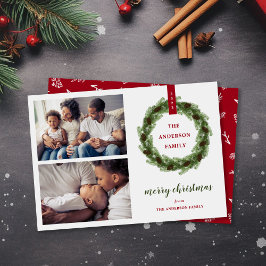 Cartão De Festividades Pine Wreath Feliz Natal 2 Foto