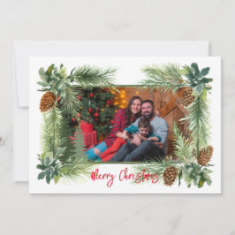 Cartão De Festividades Pinecone 1-foto 5x7Flat