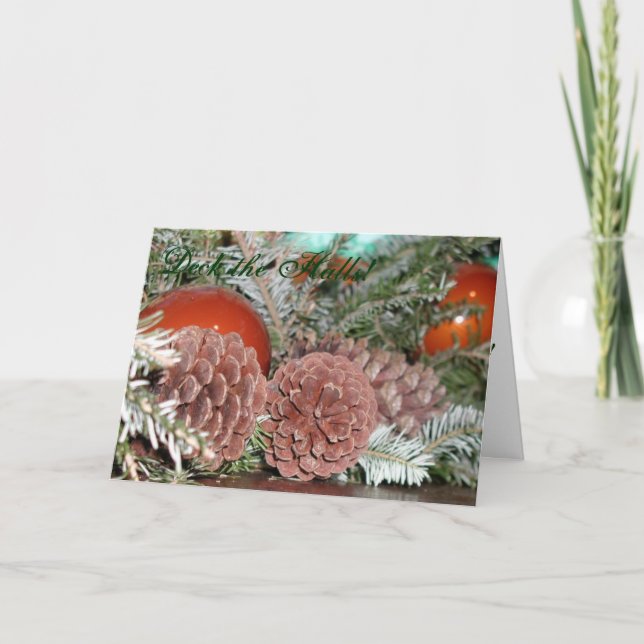 Cartão De Festividades Pinecones no Natal (Frente)