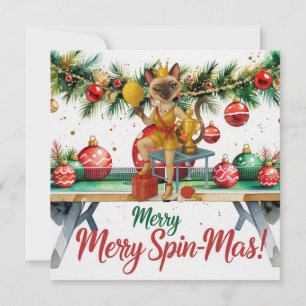 Cartão De Festividades Ping Pong Christmas Themed for Siamese Cat amantes