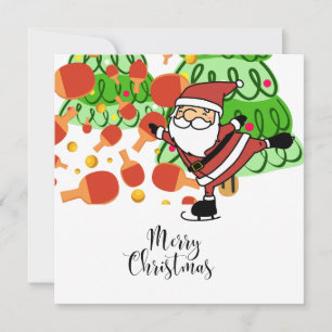 Cartão De Festividades Ping pong Natal com Papai Noel