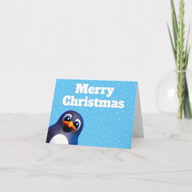 Cartão De Festividades Pinguim (Frente)