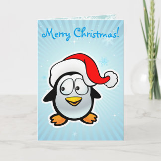 Cartão De Festividades Pinguim Bebê Personalizável Com Chapéu De Papai No