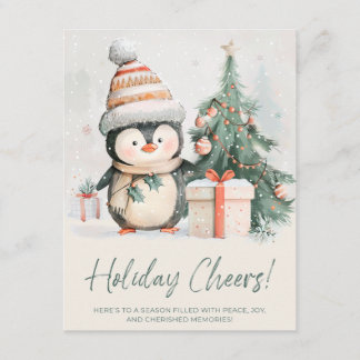Cartão De Festividades Pinguim de Feliz Natal