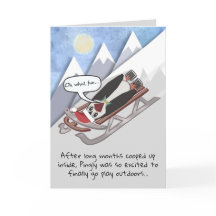 Pinguim Engraçado em Trenó Personalizado