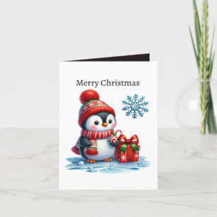 Cartão De Festividades Pinguim Feliz de Natal