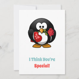 Cartão De Festividades Pinguim Imprimível 'Acho que Você é Especial'