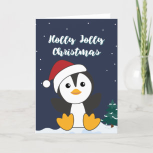 Cartão De Festividades Pinguim Natal Neve Pinguim Pinguins Hol