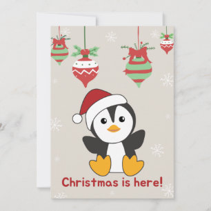 Cartão De Festividades Pinguim Natal Neve Pinguim Pinguins Hol