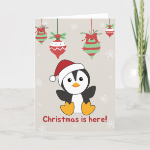 Cartão De Festividades Pinguim Natal Neve Pinguim Pinguins Hol
