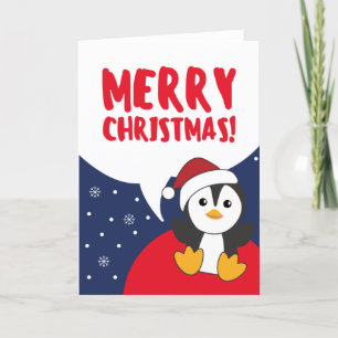 Cartão De Festividades Pinguim Natal Neve Pinguim Pinguins Hol