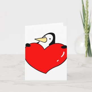 Cartão De Festividades Pinguim que guardara o design bonito do coração