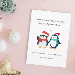 Cartão De Festividades pinguim romântico engraçado nas férias de Natal am<br><div class="desc">um cartão de amor romântico para seu namorado/namorada,  marido,  esposa expressar seu amor durante o feriado,  você é meu pinguim. Personalize qualquer nome/texto!</div>