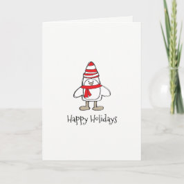 Cartão De Festividades Pinguim simples (5" x 7"), Env branco padrão. Inc.
