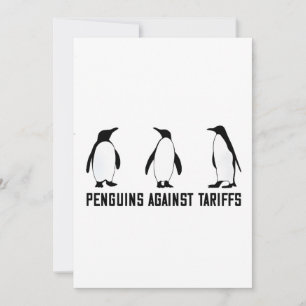 Cartão De Festividades Pinguins Contra Tarifas Anti-Trump Taxesx